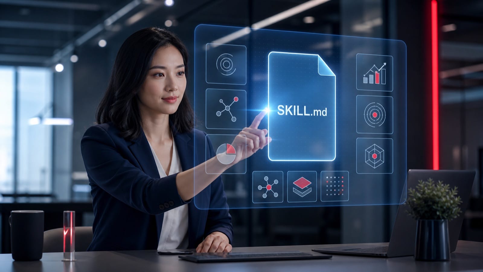 行銷企劃操作 Agent AI Skill 的 SKILL.md 全息介面