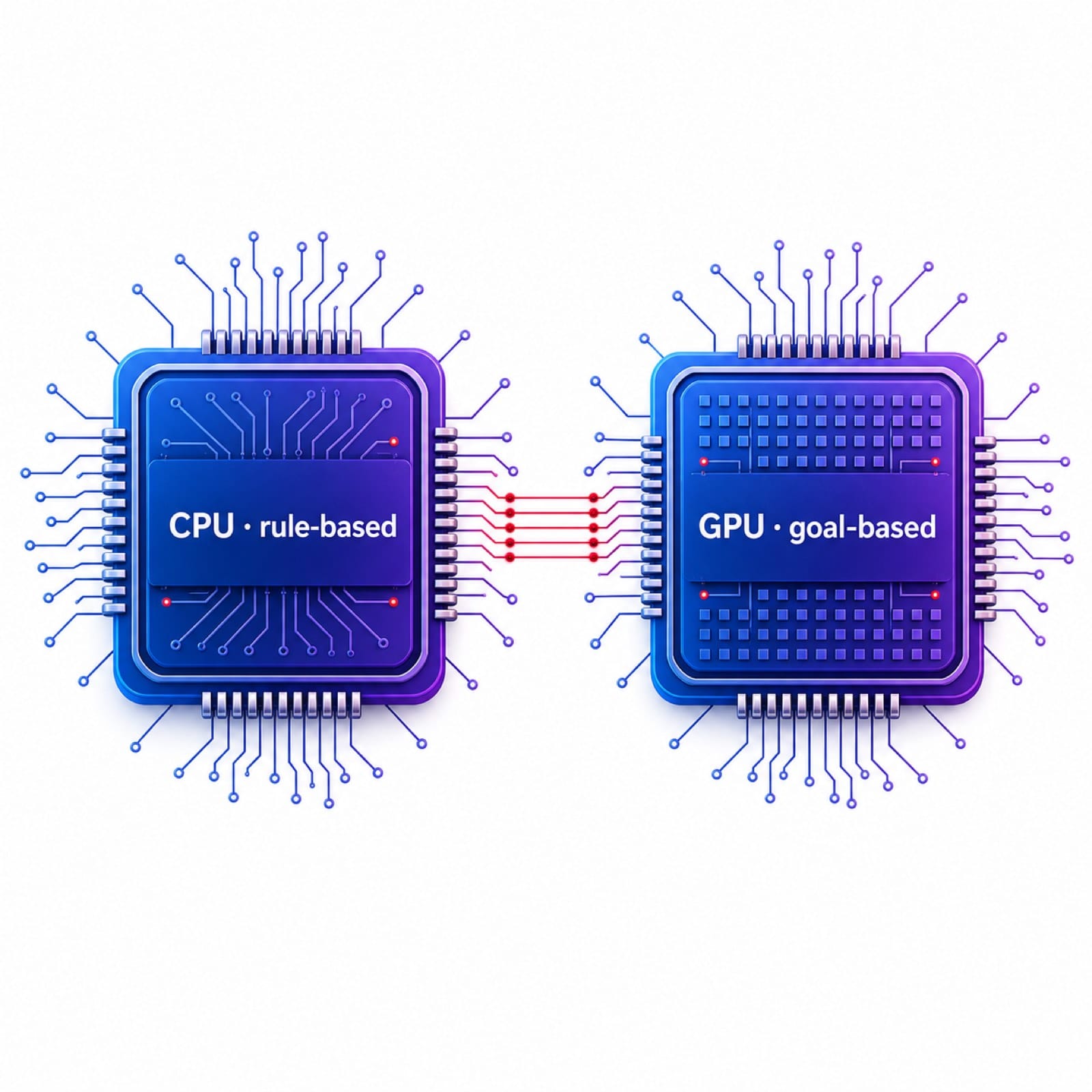CPU 規則導向與 GPU 目標導向的對比