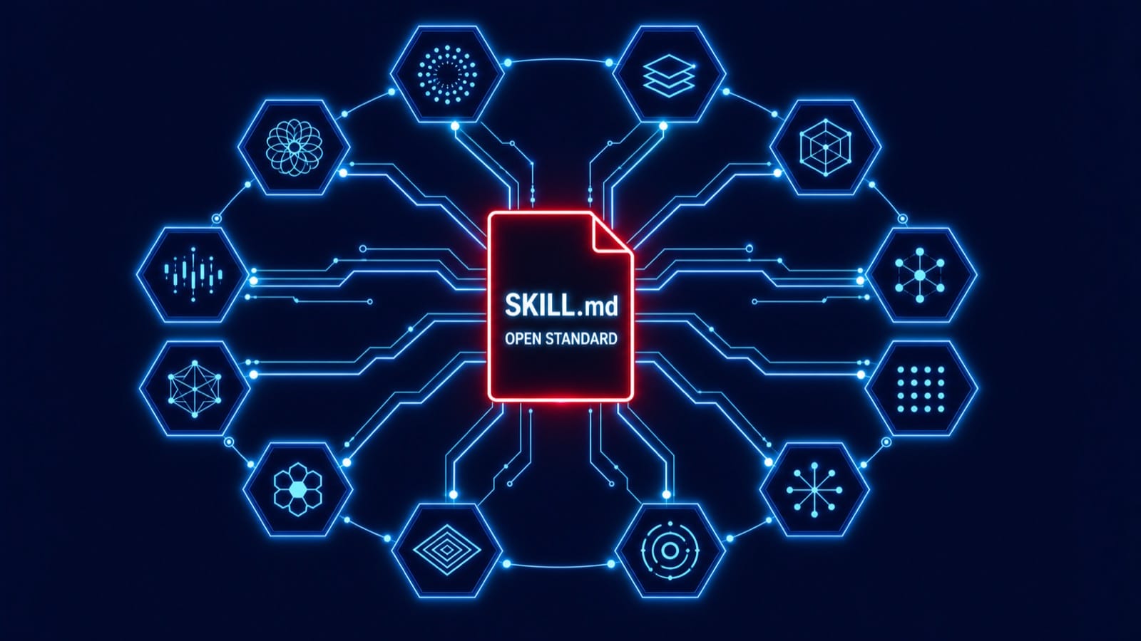 Agent Skill 跨平台開放標準，同一份 SKILL.md 被數十種 AI 工具讀取